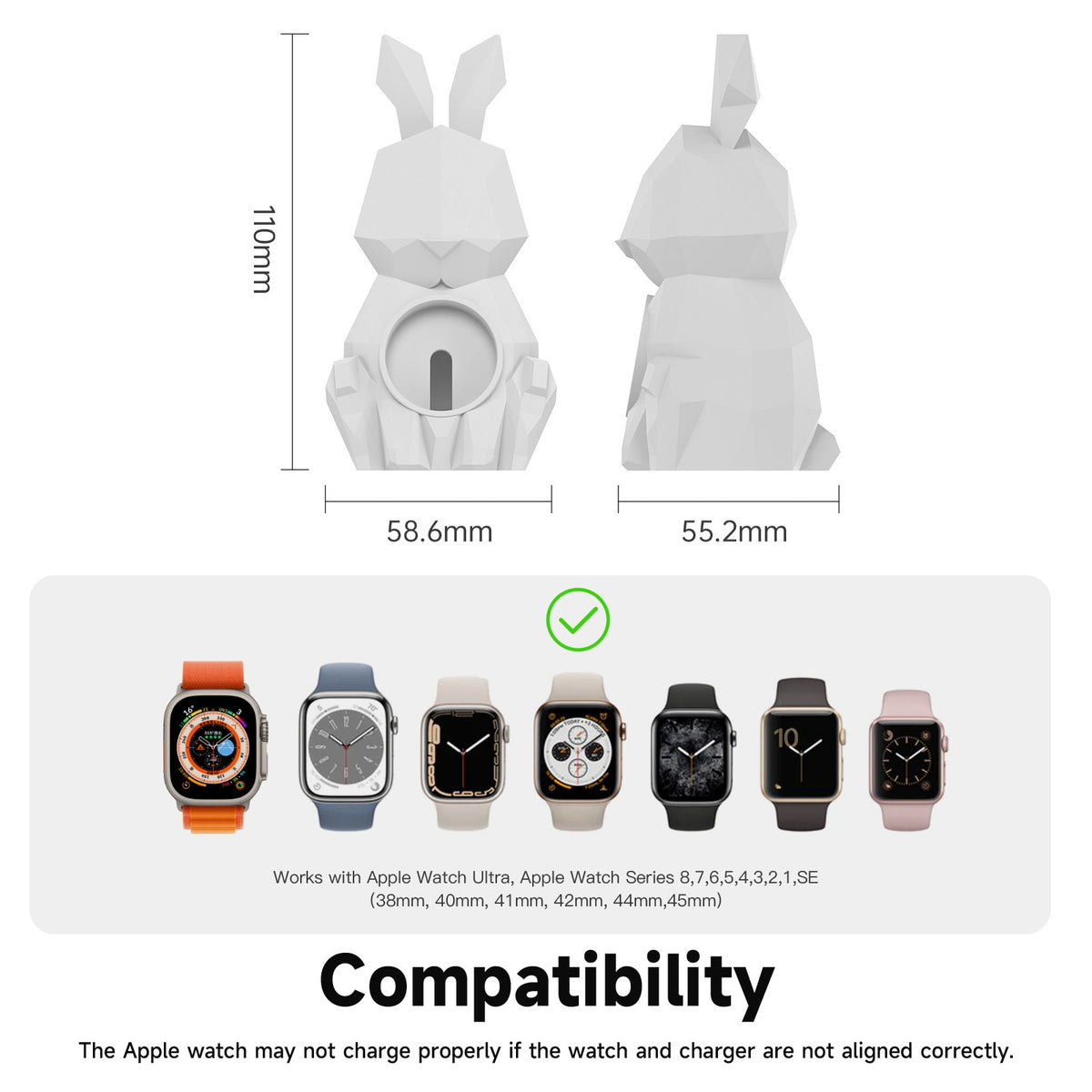Support de chargeur de bureau en forme de lapin