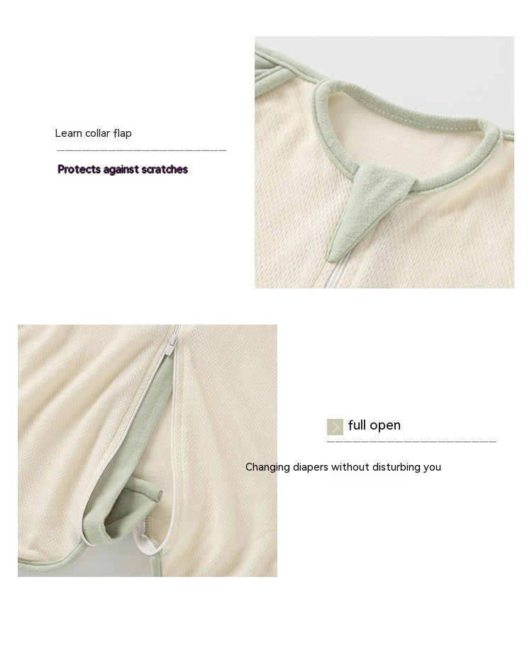 Bébé sac de couchage Rendez-vous Respirant double usage Nouveau-né coton biologique anti-piquant Blanke