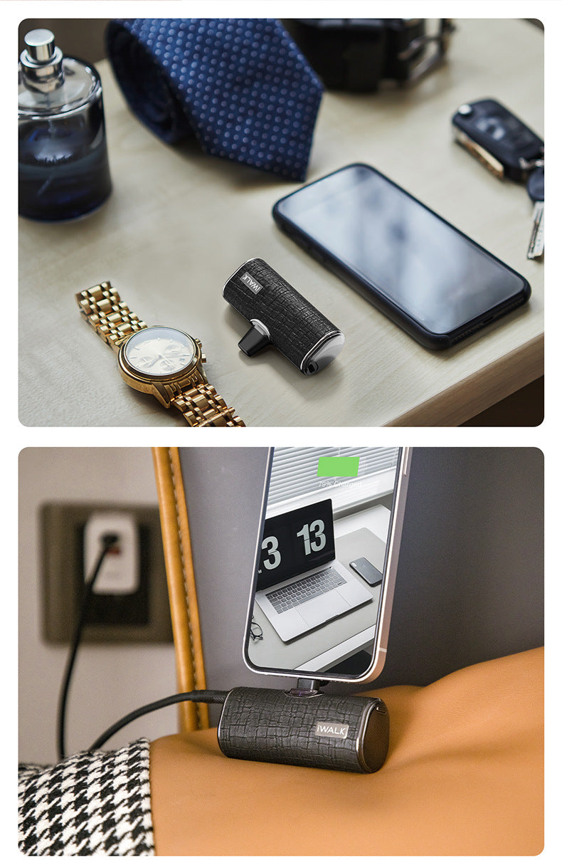 Pocket Leather Version Power Bank Mini Lipstick