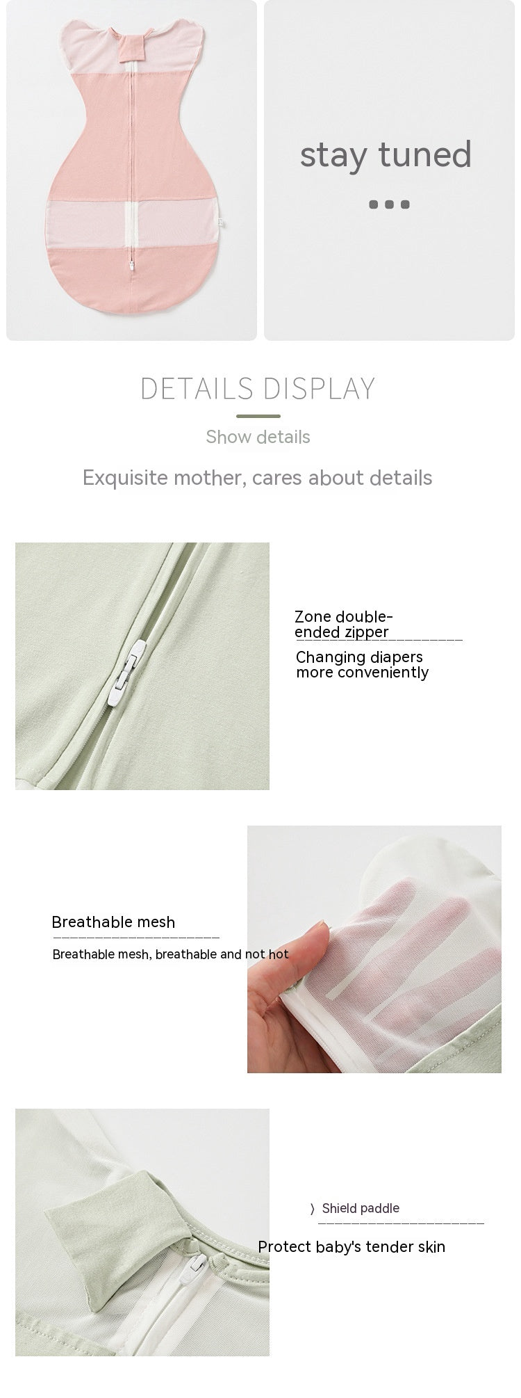 Nouveau-né Swaling Gro-bag Couverture bébé Couverture bébé coton