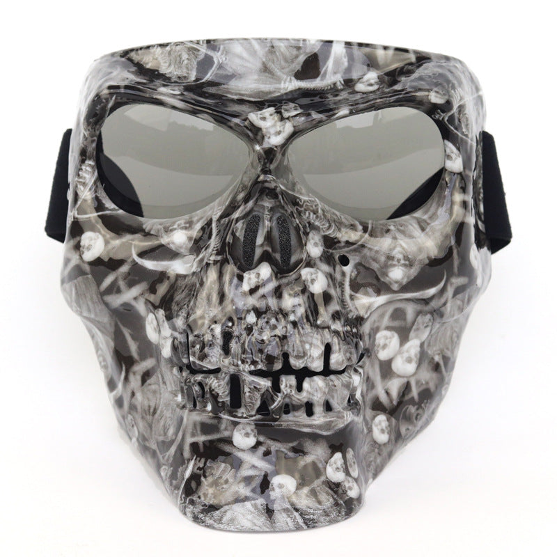 Crâne masque moto rider équipé de lunettes