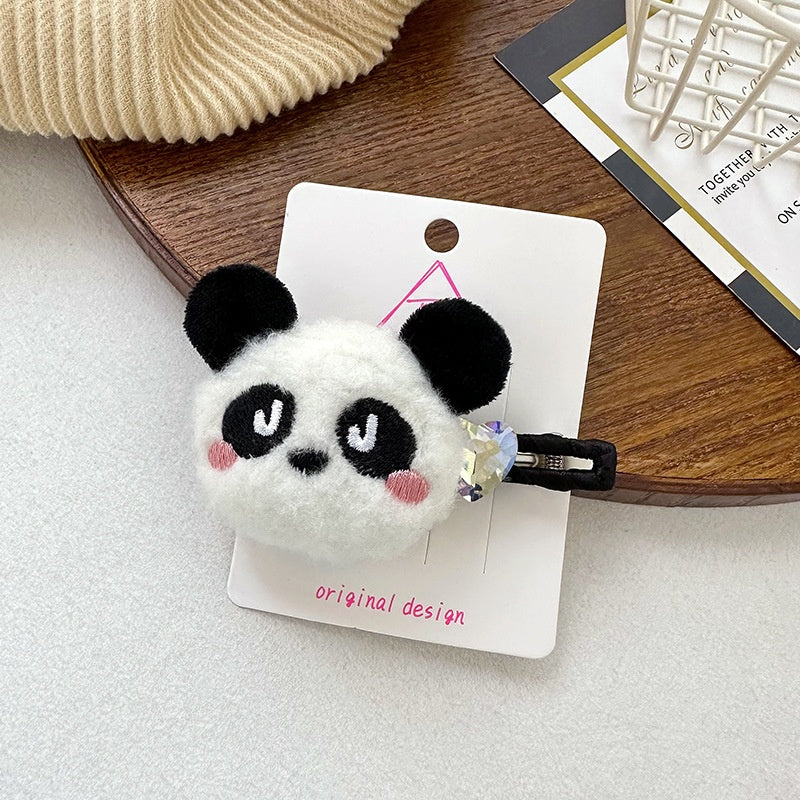 Caricature jeune fille Panda Grip mignon Bandeau à poupée tridimensionnelle pour enfants