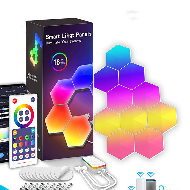 Graffiti Hexagonal Quantum Lampe côté lit Lampe murale E-sports Ambiance Light Smart Honey