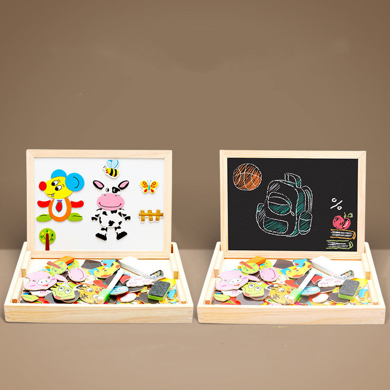 MWZ Magnetic Joypin Animal Zodiac Tableau de dessin double face Enfants Jigsaw éducatif P