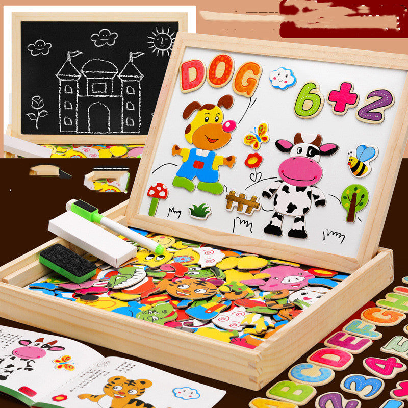 MWZ Magnetic Joypin Animal Zodiac Tableau de dessin double face Enfants Jigsaw éducatif P