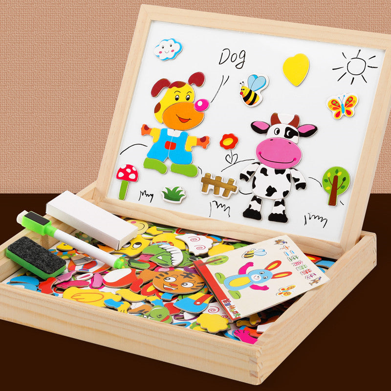 MWZ Magnetic Joypin Animal Zodiac Tableau de dessin double face Enfants Jigsaw éducatif P