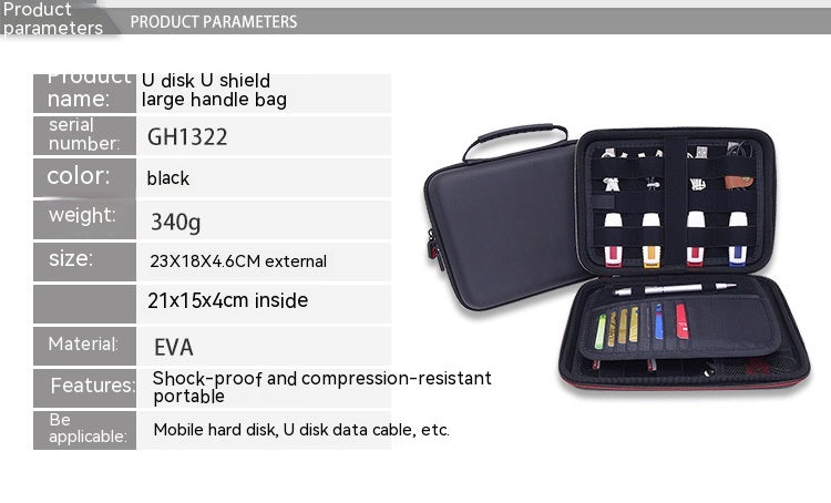 Grande capacité U Shield Scrambler Pack carte bancaire SD carte encryptage Lock sac de stockage