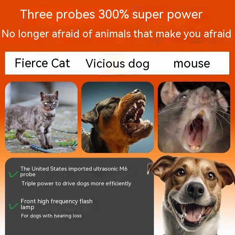High-Power Three-Head Ultrasonic Dog Repellent Spray Artifact