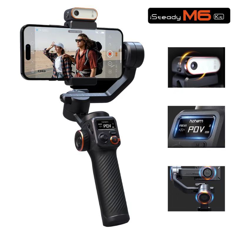 Visage de l'IA et de la lumière de remplissage de tir Vlog Stableur à trois axes
