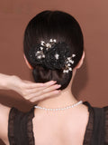 Starry Sky Flower Style Updo Topknot cheveux Clip noir Exquise coiffure