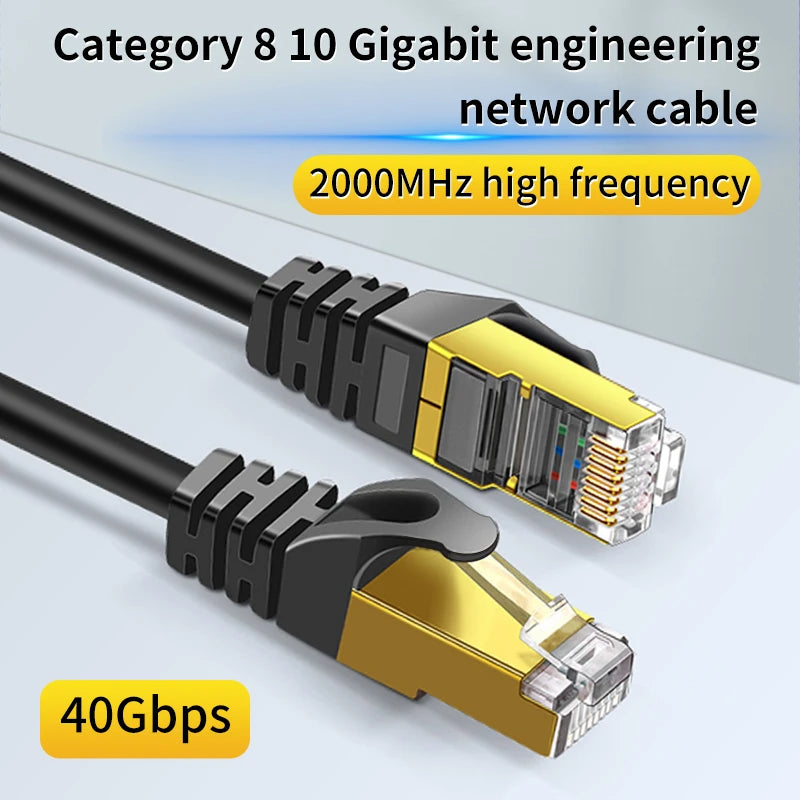Cat 8 Ethernet RJ45 Câble Super Speed 40Gbps Lot plaqué or réseau LAN