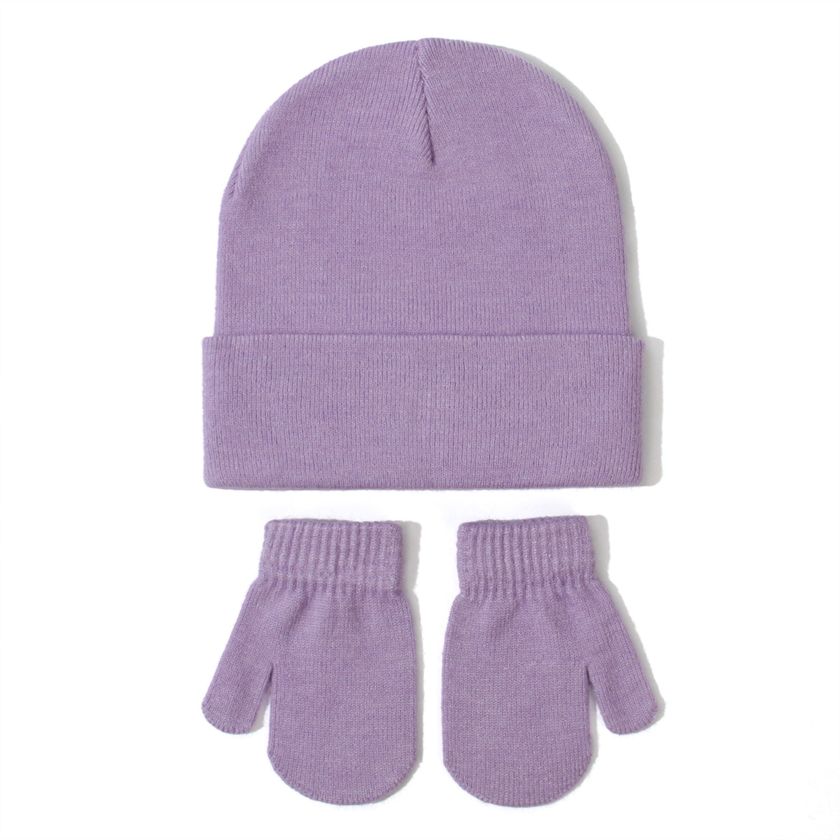 Gants de chapeau tricoté pour bébé en couleur unique