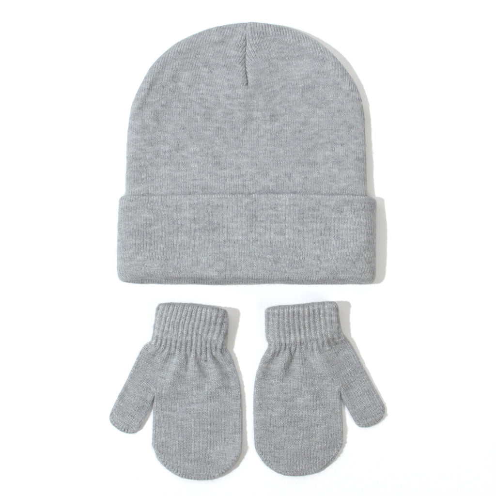 Gants de chapeau tricoté pour bébé en couleur unique