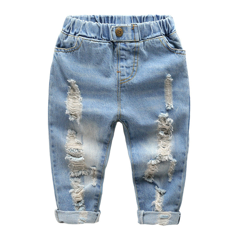 Pantalon pour enfants Ripped Jeans Printemps et Automne