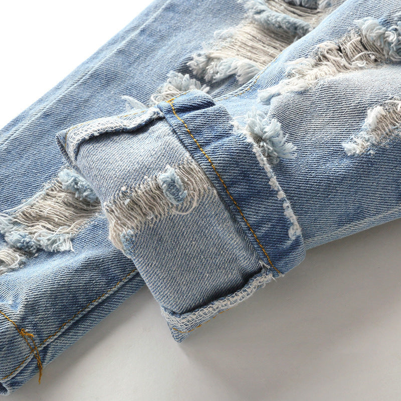 Pantalon pour enfants Ripped Jeans Printemps et Automne