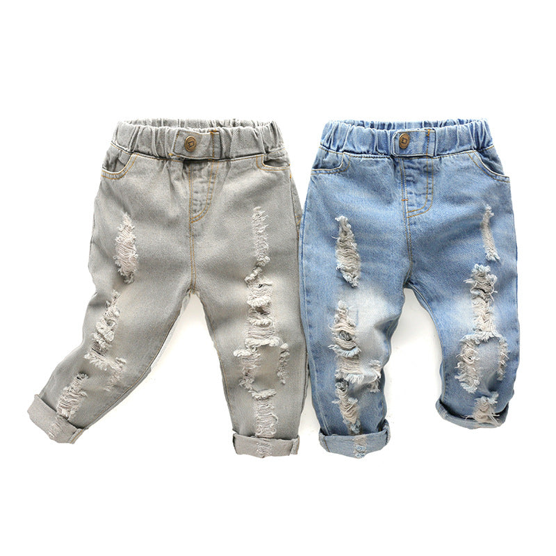 Pantalon pour enfants Ripped Jeans Printemps et Automne