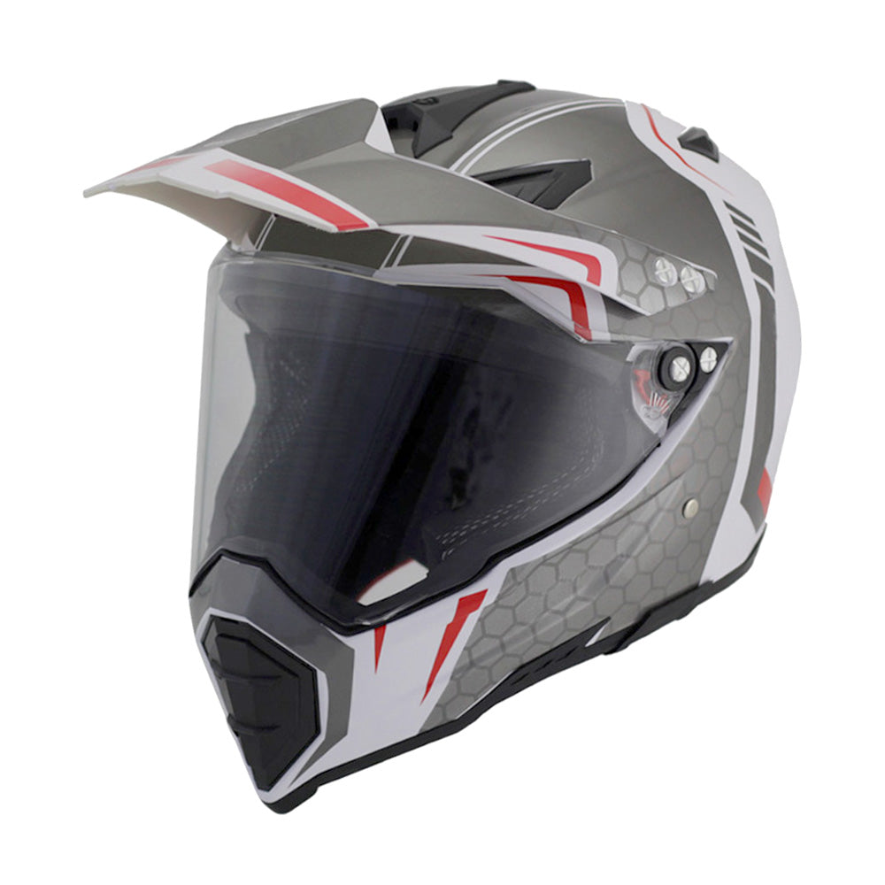 Beau casque complet de moto hors route