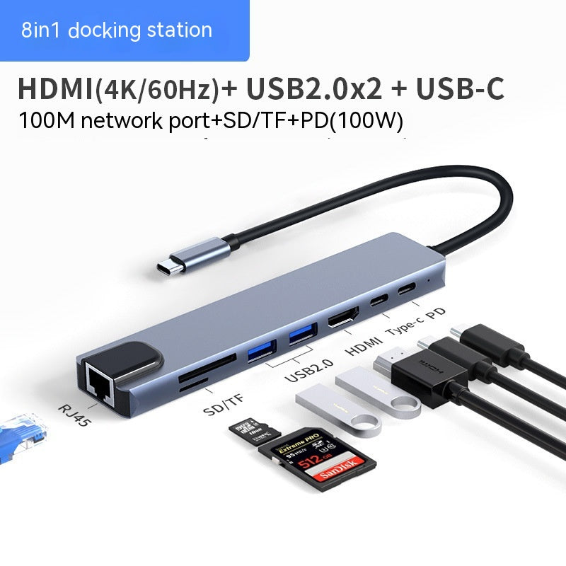 Type-c Expansion Dock 8 En 1 Hub multifonction