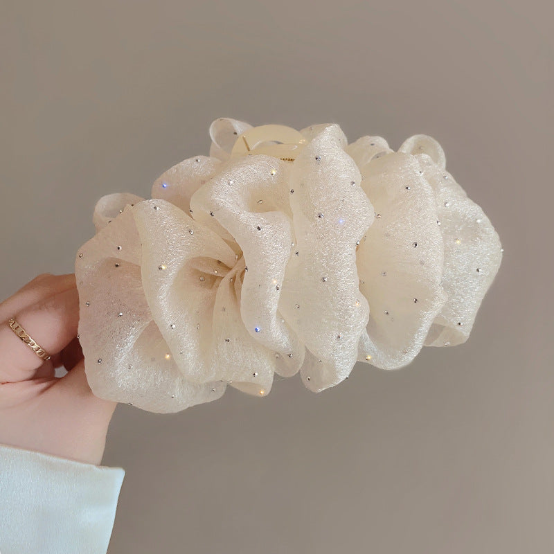 Super Fée Nuage Polka Dot Grip Bow Mesh Barrettes