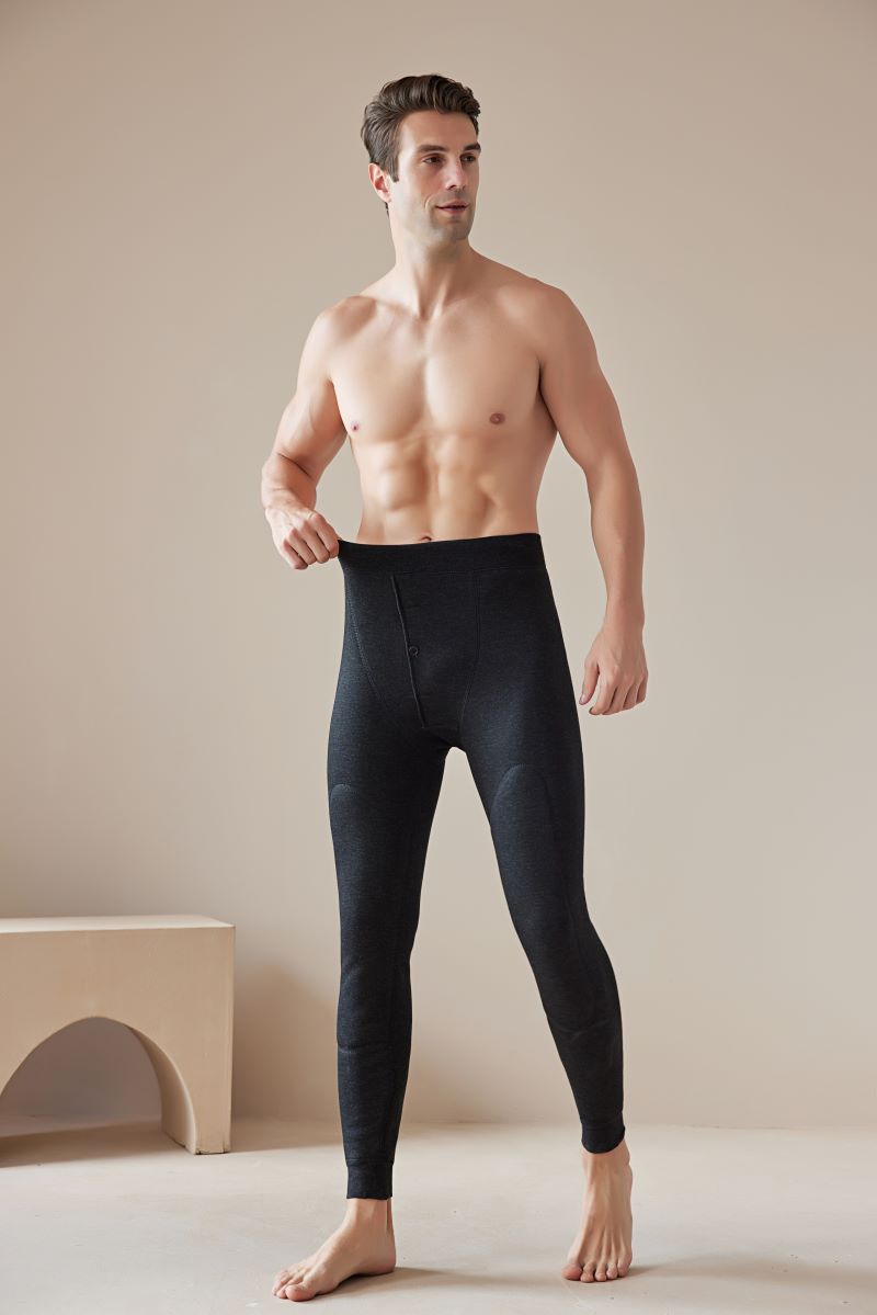 Pantalons de coton pour hommes du nord-est Graphene Soutien à la taille Épaisseur doublé de polaire