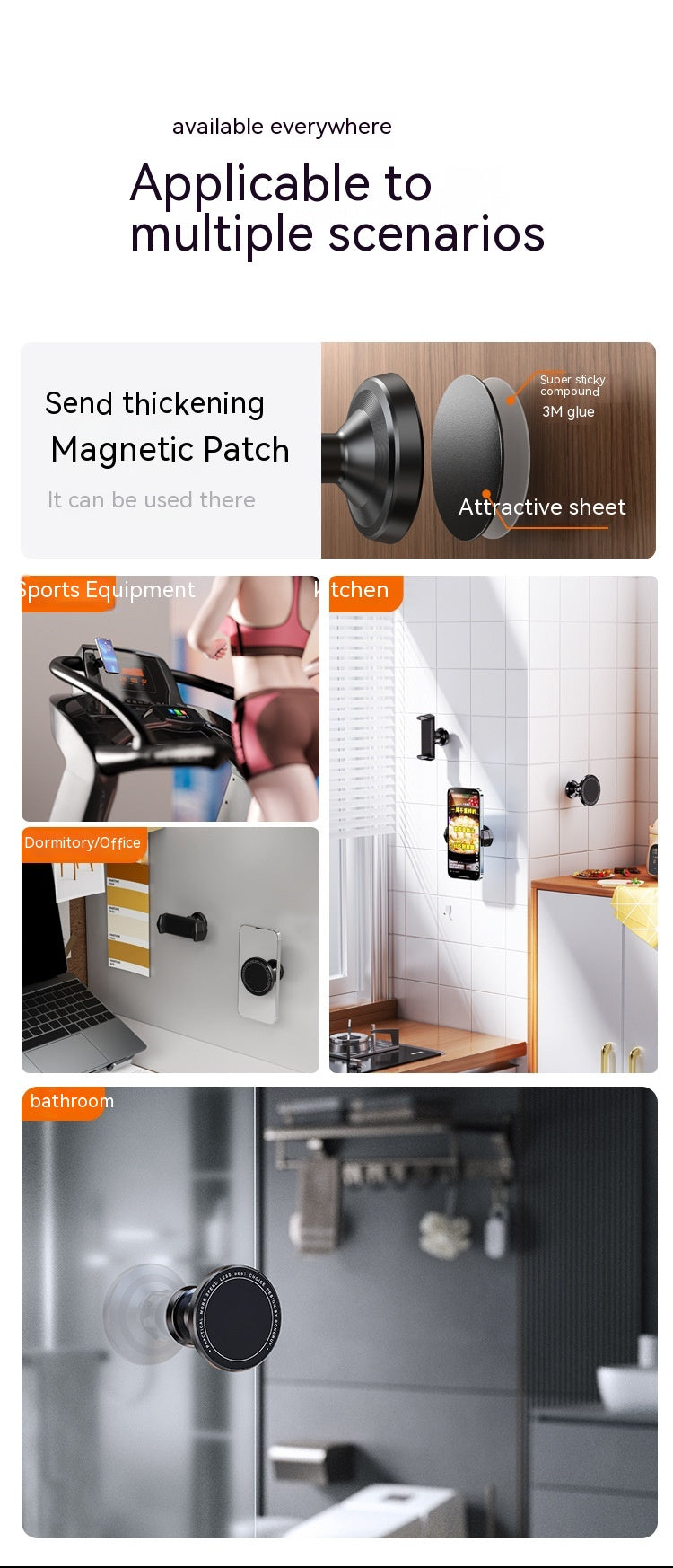 Bracket Gym salle de bain salle de bain magnétique à aspiration peut tourner 360 degrés Phon portable