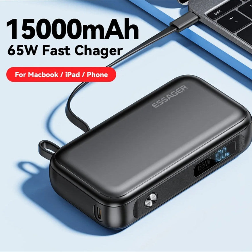 15000mAh Affichage numérique de grande capacité Alimentation mobile
