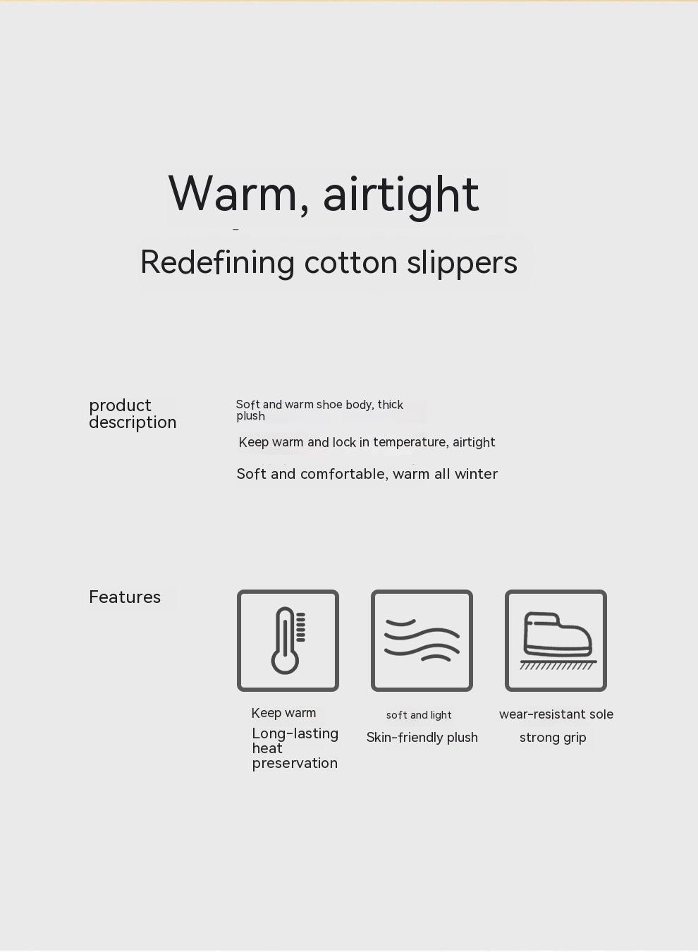 Bottes de neige Outer Wear En peluche coton rembourré Chaussures Poop Feeling Hiver Accueil Non-dérapant