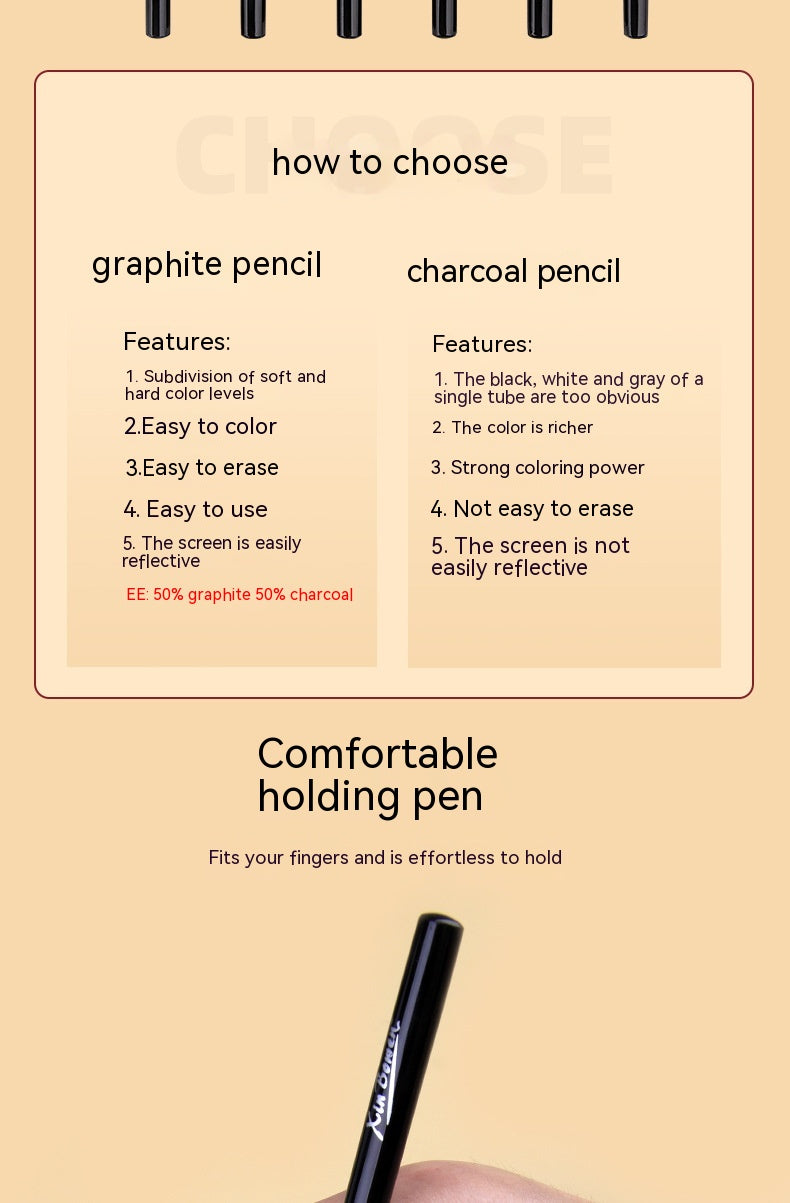Crayon de croquis en graphite sans bois 6 PC Costume pour art
