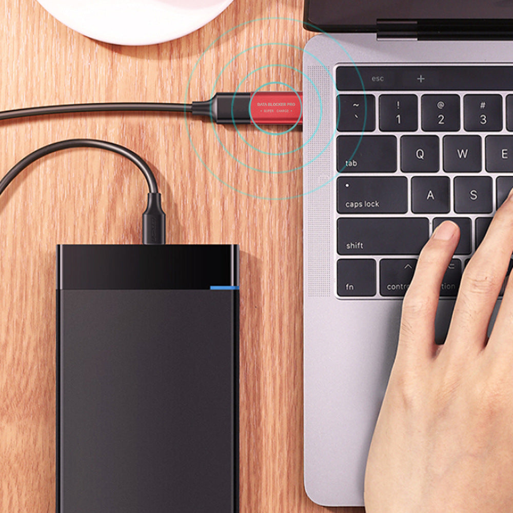 USB-C Apparence antivol en alliage d'aluminium supporte le chargement rapide et le blo