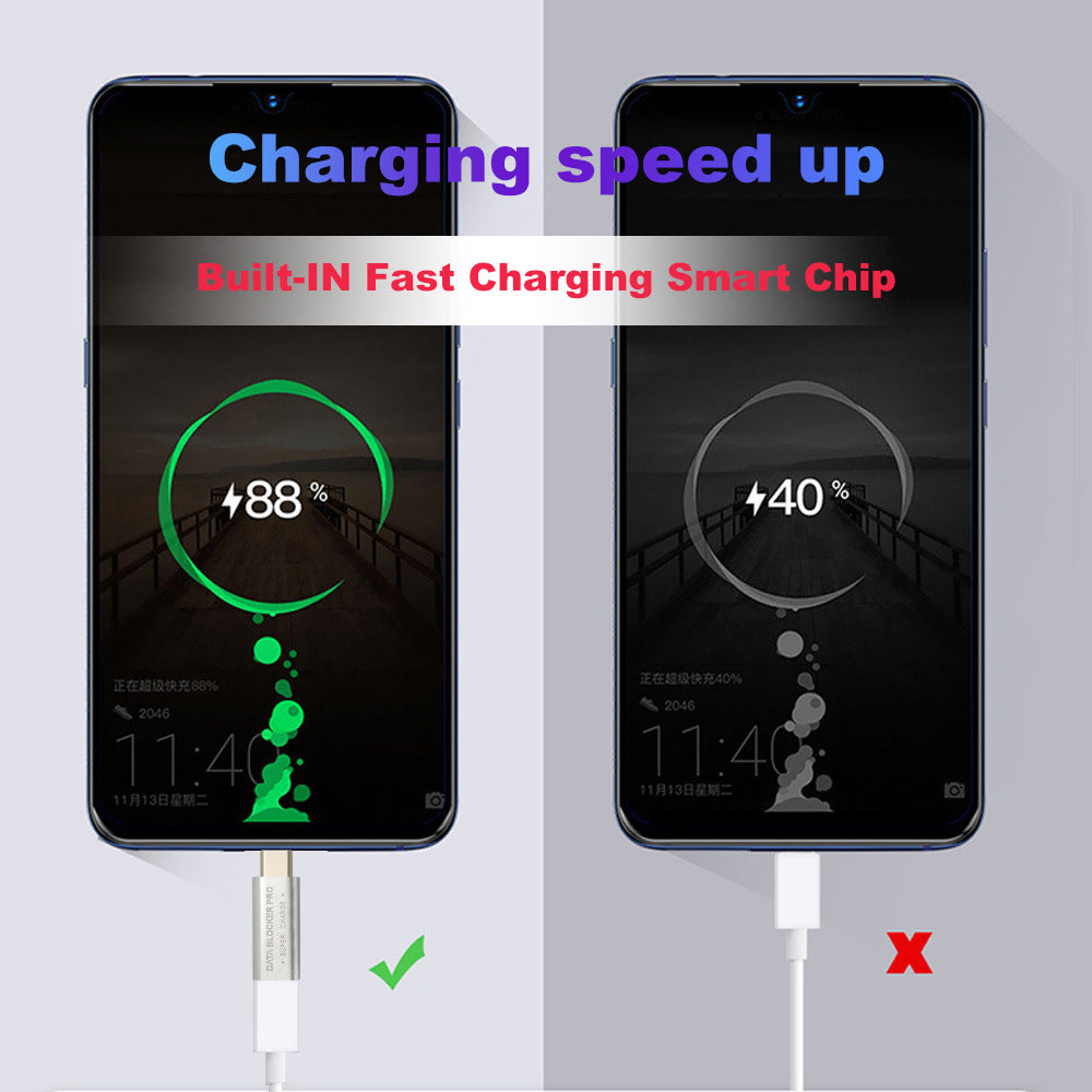 USB-C Apparence antivol en alliage d'aluminium supporte le chargement rapide et le blo
