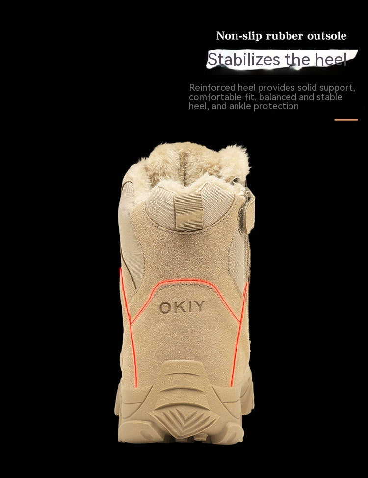 Exportation d'hommes Camping d'hiver Combat militaire bordé de polaire neige chaude Bottes d'escalade extérieure