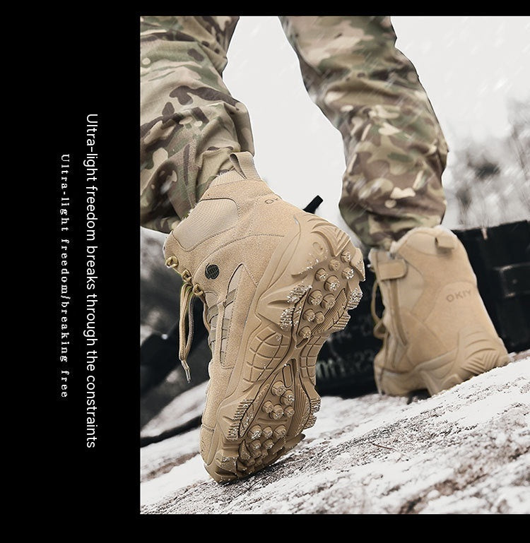 Exportation d'hommes Camping d'hiver Combat militaire bordé de polaire neige chaude Bottes d'escalade extérieure
