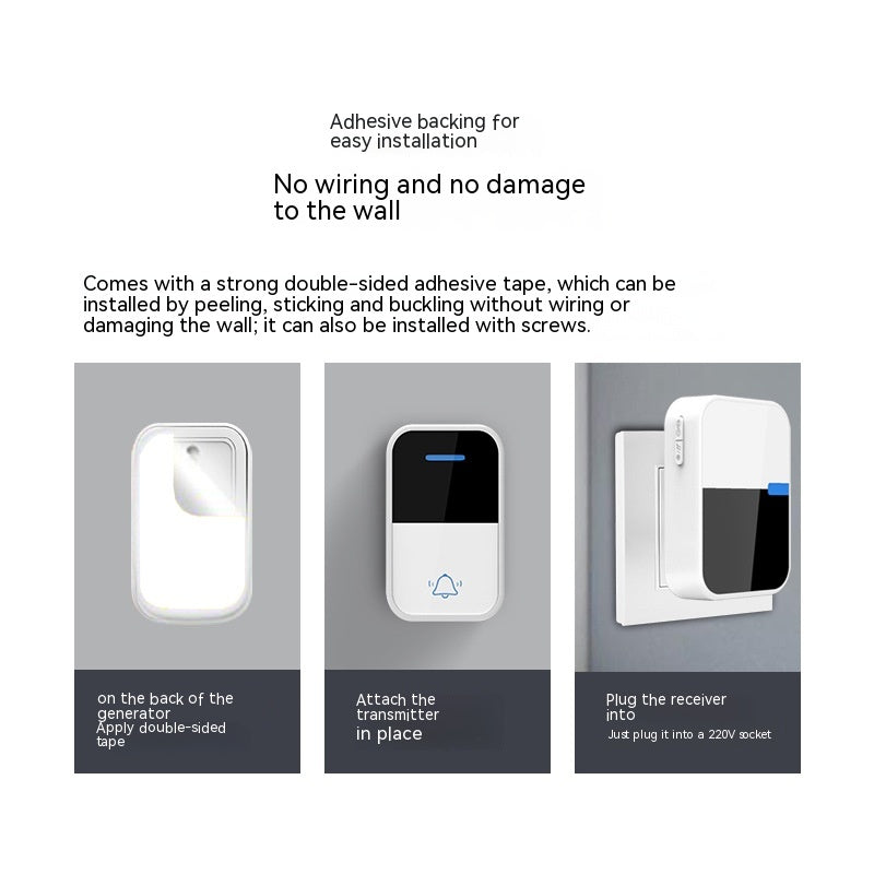 Auto-génération wireless Doorbell Home Beeper longue distance