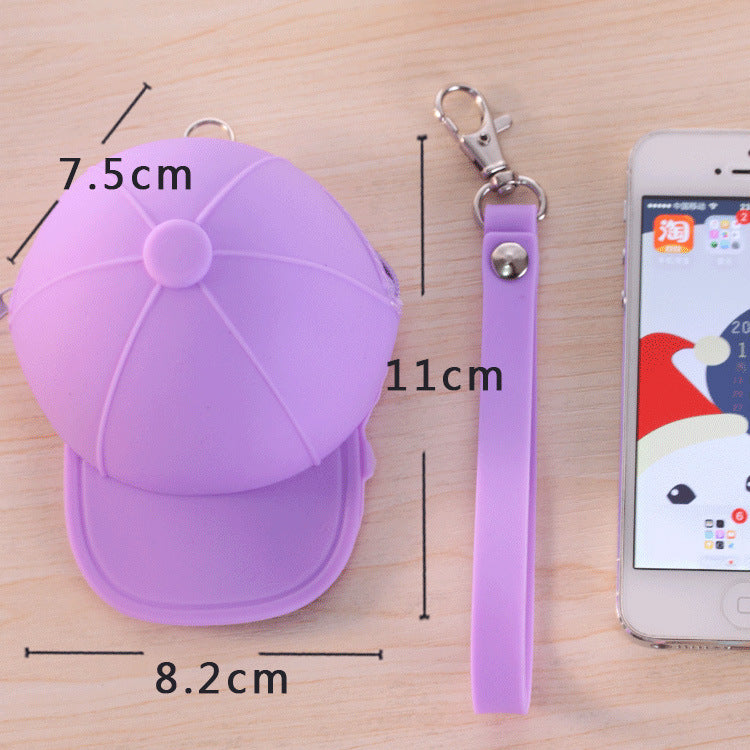 Mignon dessin animé chapeau couleur couleur Silicone Coin Purse