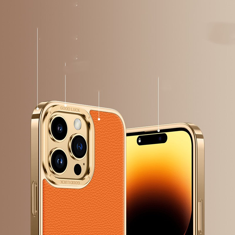 Étui de téléphone en cuir véritable Électrode souple