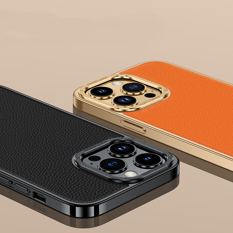 Étui de téléphone en cuir véritable Électrode souple