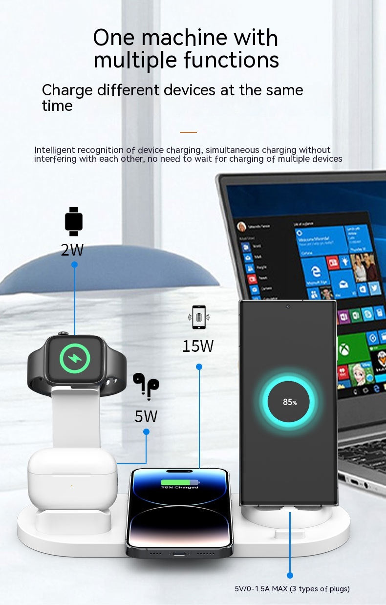 Titulaire de téléphone mobile de rechargeur sans fil trois en un