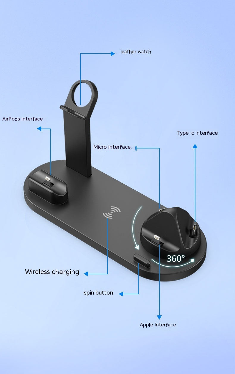 Titulaire de téléphone mobile de rechargeur sans fil trois en un