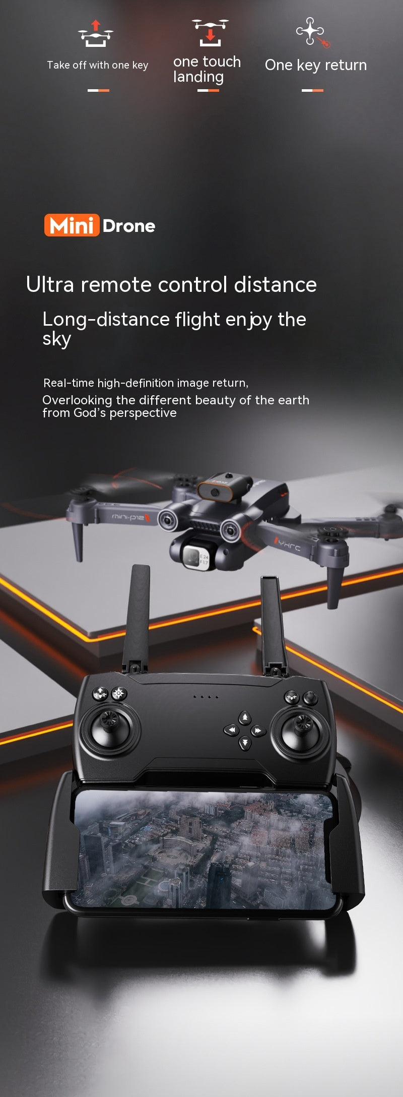 Télécommande sans pilote de véhicule Aérien Photographie HD Quadcopter Télécommande
