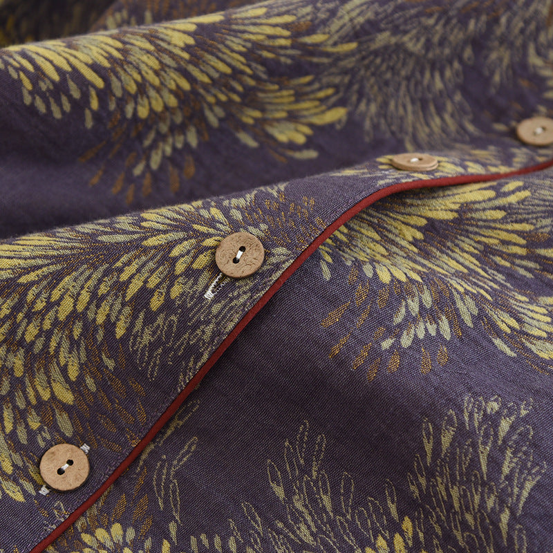 Couple d'hiver Pyjama de coton teinte fil peut être Outerwear Vêtements de maison