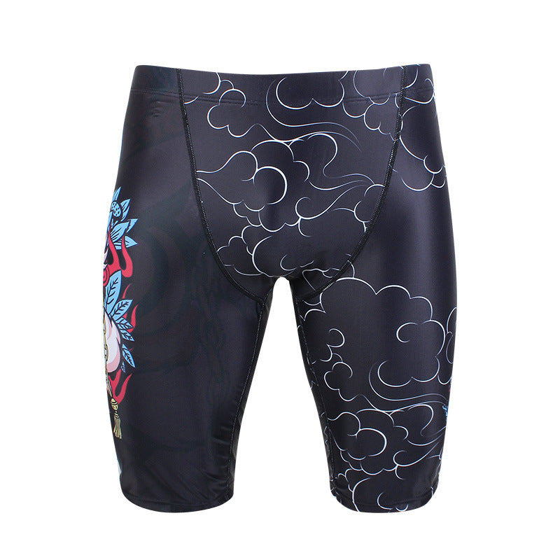 National Style Lion Série Cool Black Trunks de natation pour hommes