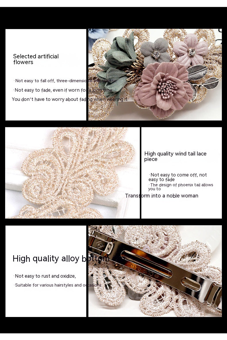 Handmade Bow Accessoires de cheveux Barrettes Coiffure Anneau Perle Élégante Fille Coiffure Fleur