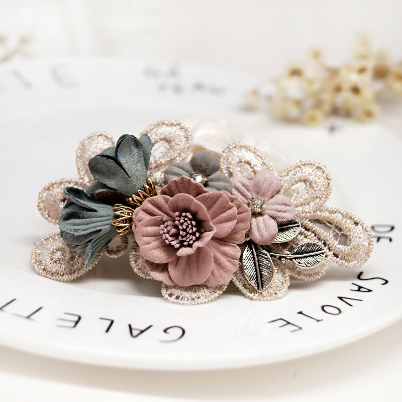Handmade Bow Accessoires de cheveux Barrettes Coiffure Anneau Perle Élégante Fille Coiffure Fleur