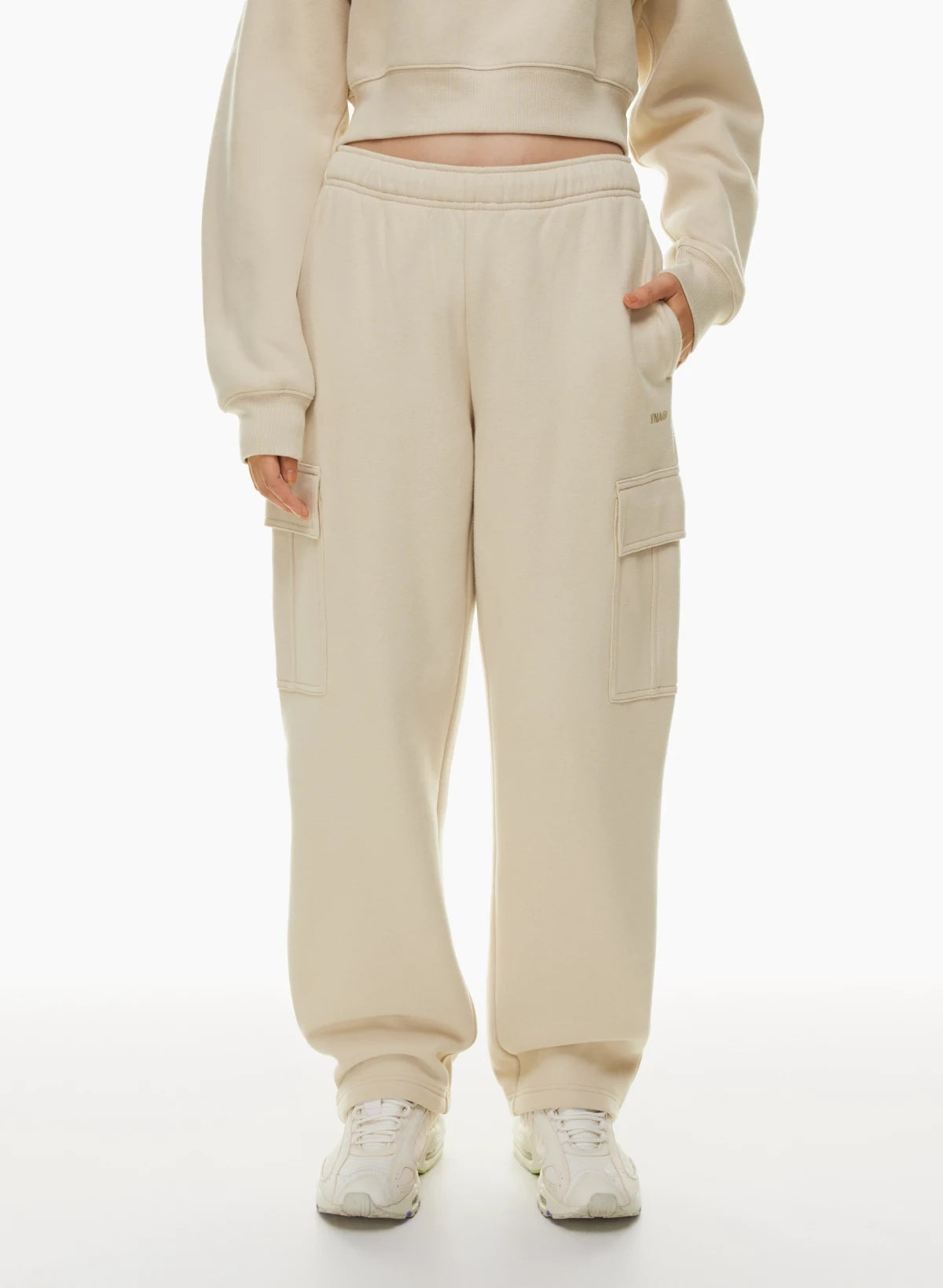 Pantalon de longueur de cheville large élastique taille haute