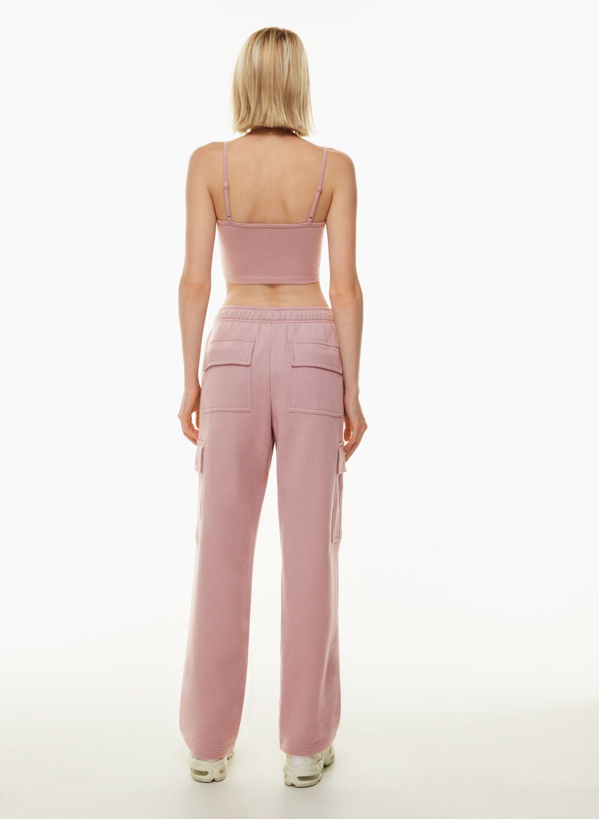Pantalon de longueur de cheville large élastique taille haute