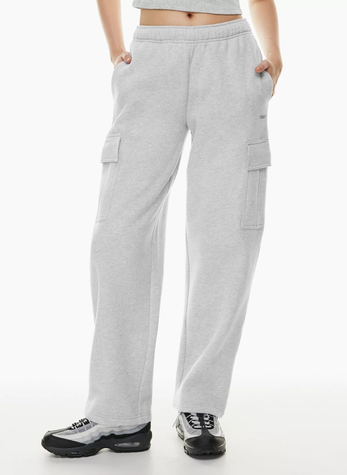 Pantalon de longueur de cheville large élastique taille haute