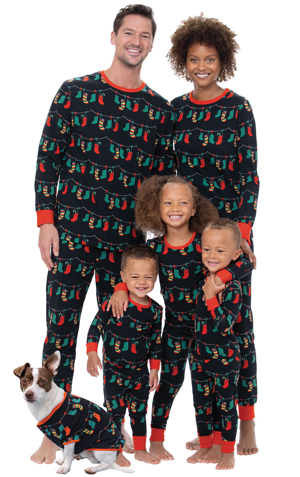 Famille imprimée européenne et américaine de quatre vêtements parent-enfant de Noël
