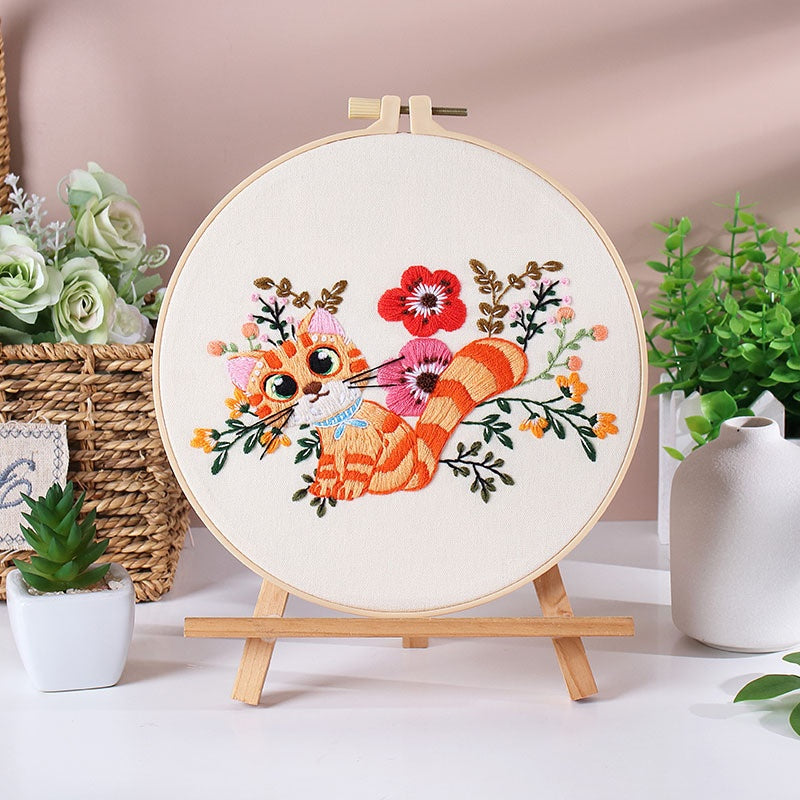 Broderie à la main Matériau de l'emballage écureuil Chouette Fox Elk de chat