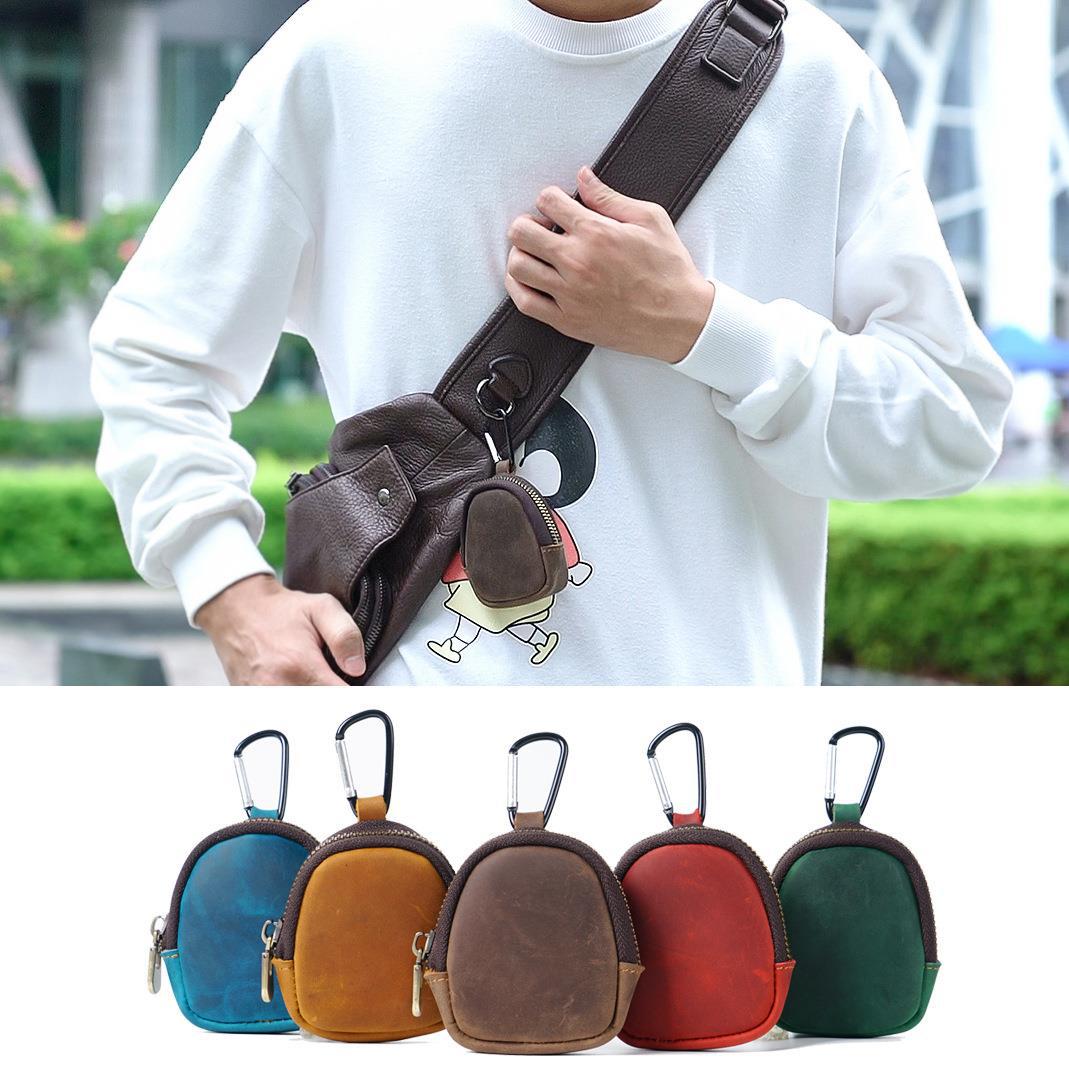 Cowhide Petit portefeuille Zipper Shell