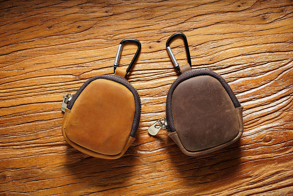 Cowhide Petit portefeuille Zipper Shell